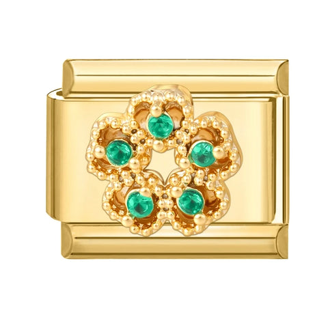 Golden Butterfly Leaf Moon Cat Flower Italian Charm Links