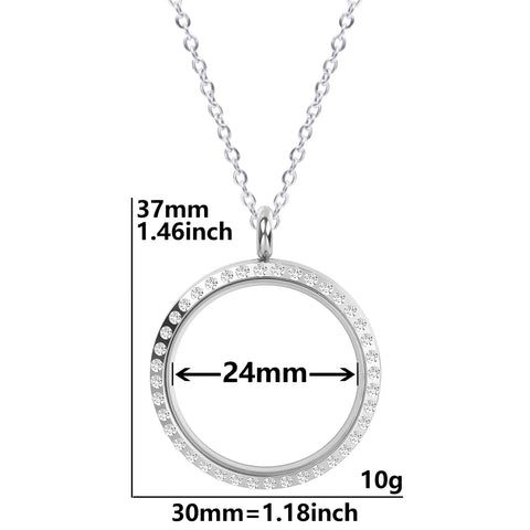 Round Living Memory Photo Relicario Locket Pendant Floating Charms Picture Necklaces