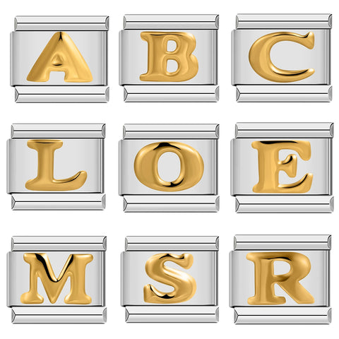 Alphabetic Italian Charm Links