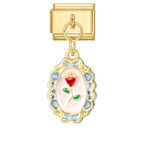 Golden Butterfly Leaf Moon Cat Flower Italian Charm Links