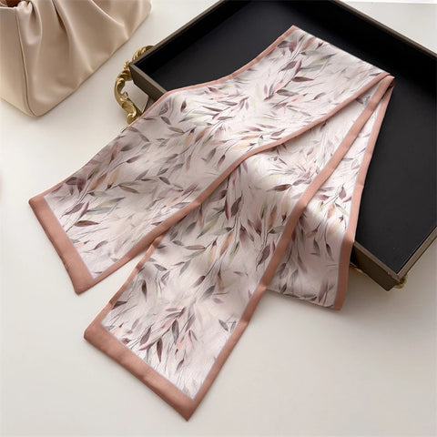 Luxury Long Narrow Small Silk Scarves for Women