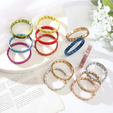 Women Men's High Quality Stainless Steel DIY 9MM Width Italian Elastic Charm Bracelet