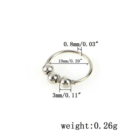 Sexy Rose Gold Silver Plated Round Hoop Beads Nose Ring Stud Nose Hoop Piercing