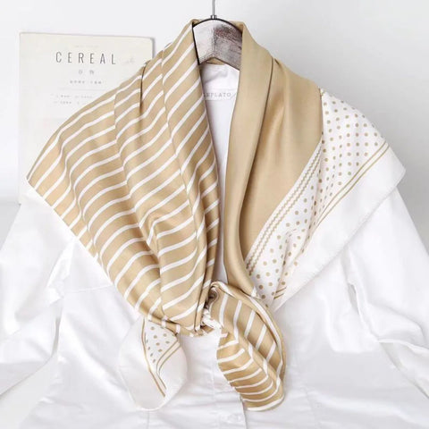 Silk Scarves Women Print Foulard Square Head Hijab