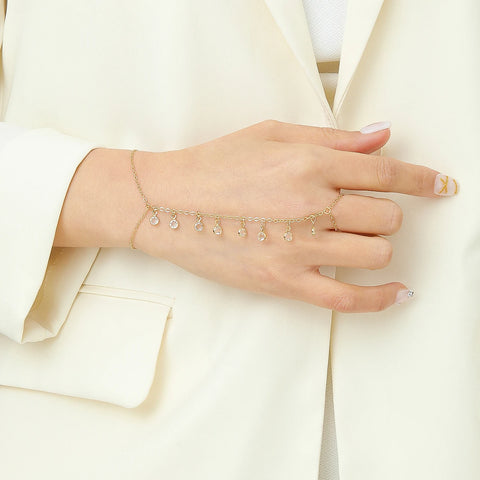 Vintage Emerald Blue Crystal Boho Wrist Bracelet for Women