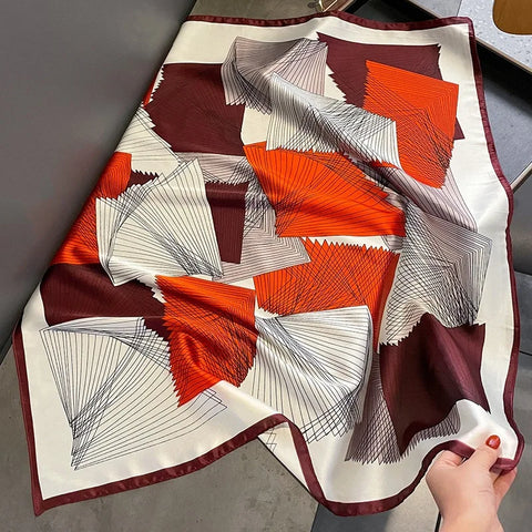 Silk Shawl Square Scarf Women Summer Hijab Wraps Neckerchief