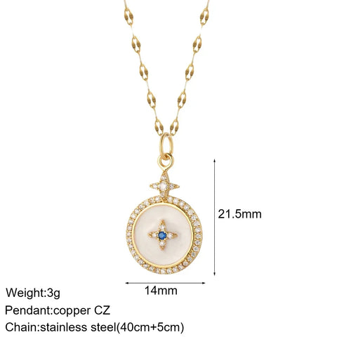 Heart Evil Blue Eye Sun Necklace for Women Cute Dog Bee Elephant Gold Color Pendant