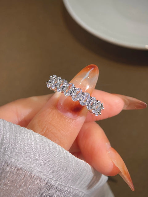 Sterling Silver Original Zircon Oval Fashion Ring for Women Gift Engagement Wedding Luxury