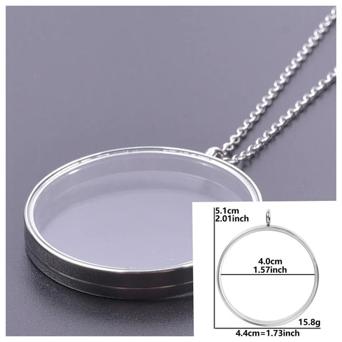 Round Living Memory Photo Relicario Locket Pendant Floating Charms Picture Necklaces