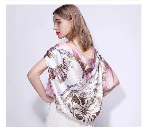 90*90cm Silk Scarf Scarftop Headwraps For Woman Fashion Four Seasons Hair Accessories