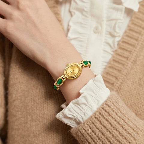 Retro Style Oval Small Dial Watch Niche Light Luxury Bracelet Watch