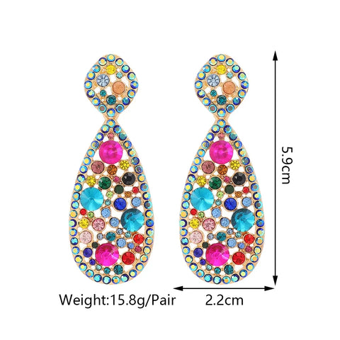 Women's Crystal Pendant Earrings Fashionable  Droplet Shaped