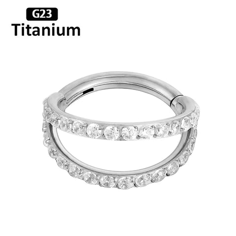 Titanium Piercing Hinged Segment Septum Hoop Nose Rings Clicker