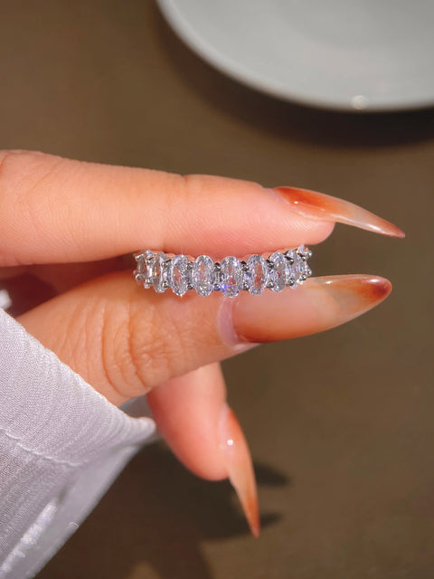 Sterling Silver Original Zircon Oval Fashion Ring for Women Gift Engagement Wedding Luxury