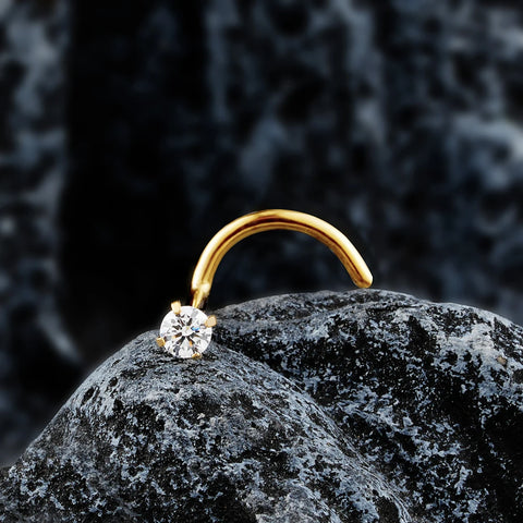 Titanium 20G Nose Stud Ring Hypoallergenic CZ/Ball/Heart/Star Nose Piercing