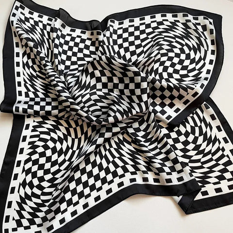 Print Silk Square Scarf Women Soft Satin Horse Hairband Neckerchief