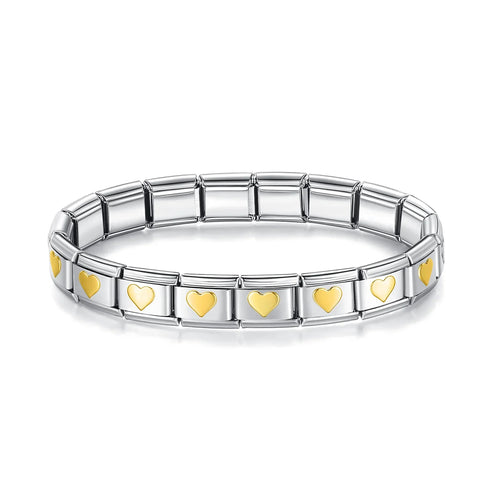 Women's 9mm Itanlian Elastic Star Heart Butterfly Charm Fashion Bracelet