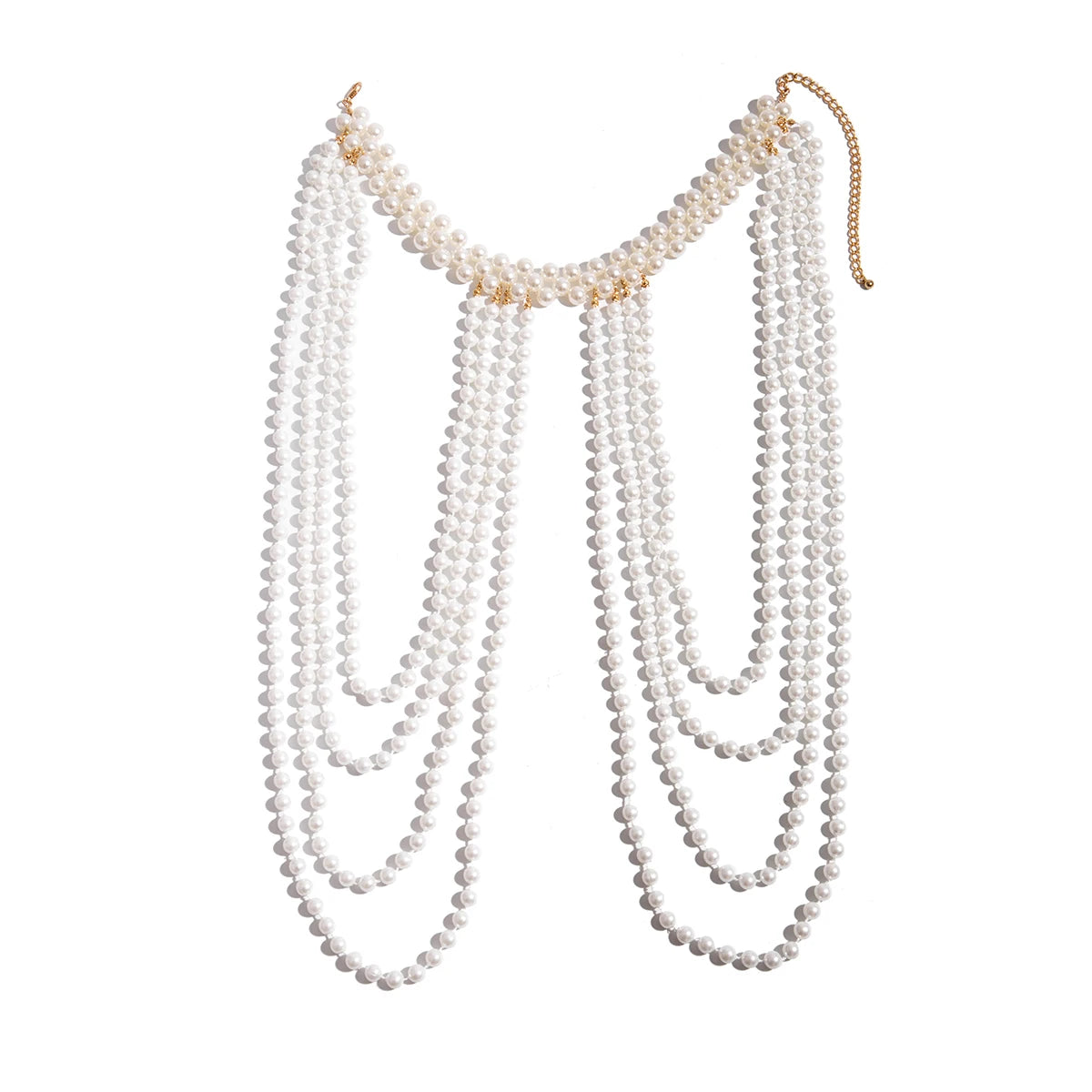 Bridal Tassel Imitation Pearl Shoulder Chain Necklace