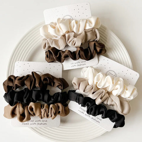 Elegant Satin Hair Scrunchies for Women Softer Than Elastic Bands Hair Rope Ponytail