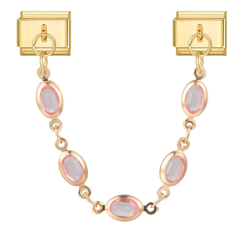 Golden Chain Heart Flowers Butterfly Charm Link