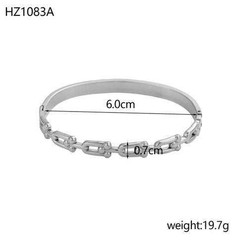 Unique Jewelry High Polish Hip Hop U Shape Horsehoe Bangle Set