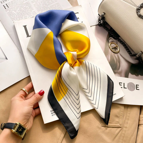 Silk Shawl Square Scarf Women Summer Hijab Wraps Neckerchief