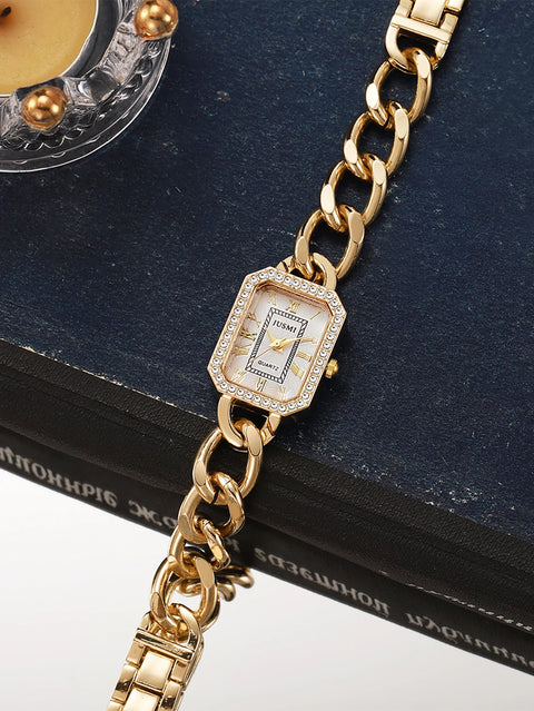 Luxury Fashionable Square Quartz Bracelet for Women's Watch for Christmas and Halloween