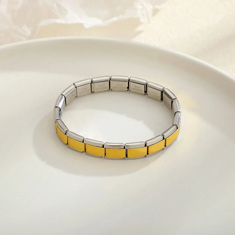 Italian Charm Stainless Steel Bracelets For Women Men 9mm Width Elastic DIY Bracelet