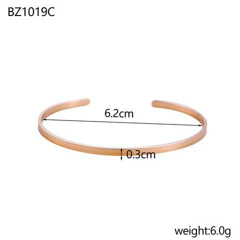 Stainless Steel Minimalist Open Design Cuff Bangle