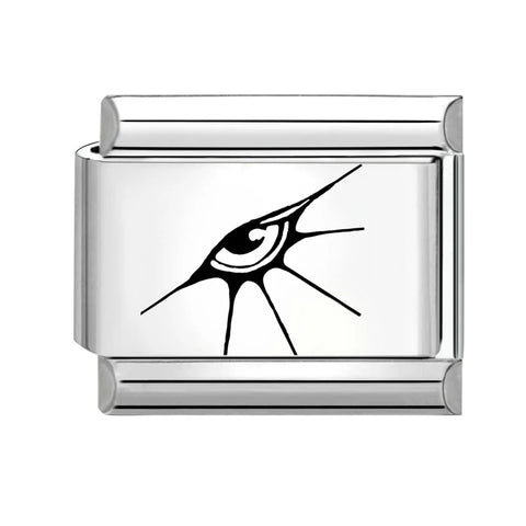 Black Engraving  Eye Jellyfish Butterfly Sun Moon Silver Charm Links