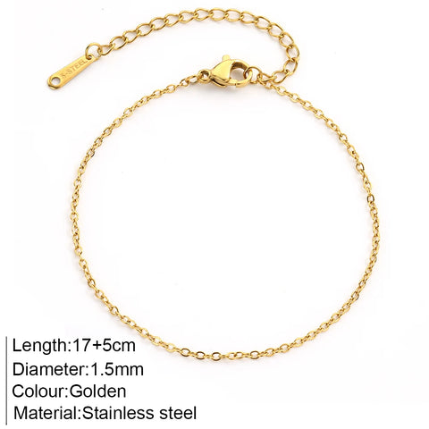 Women's High-end Stainless Steel Bracelets Box Chain Clip Bead Chain Fashion