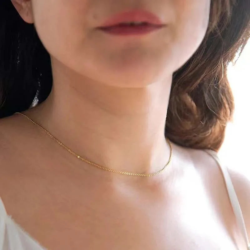 Simple Multilayer Pearl Back Chain Necklace