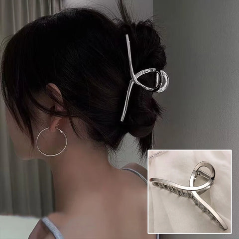 Korean Metal Geometric Hair Claws Barrettes Elegant Hair Clips Crab Hollow Out Hairpin