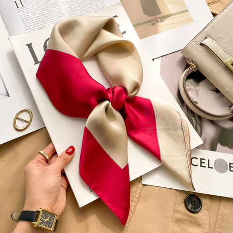 Silk Shawl Square Scarf Women Summer Hijab Wraps Neckerchief