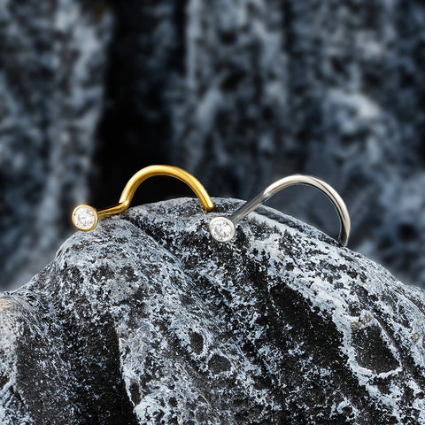 Titanium 20G Nose Stud Ring Hypoallergenic CZ/Ball/Heart/Star Nose Piercing