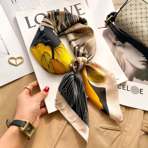 Silk Shawl Square Scarf Women Summer Hijab Wraps Neckerchief