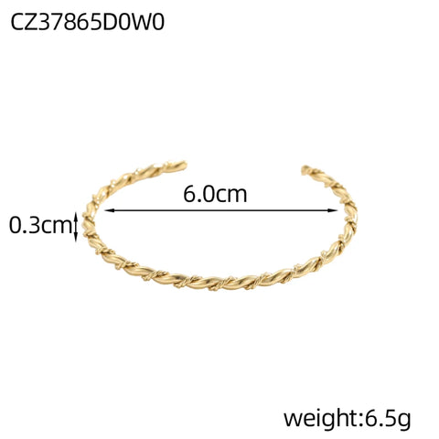 Stainless Steel Minimalist Open Design Cuff Bangle