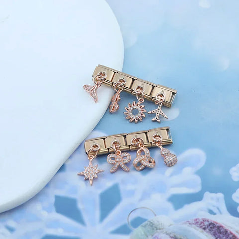 Flower Bowknot Crown Moon Dazzling Charm Links