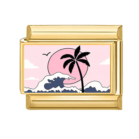 Golden Cute Lovely Cat Dogs Bow Cherry Tulip  Charm Links