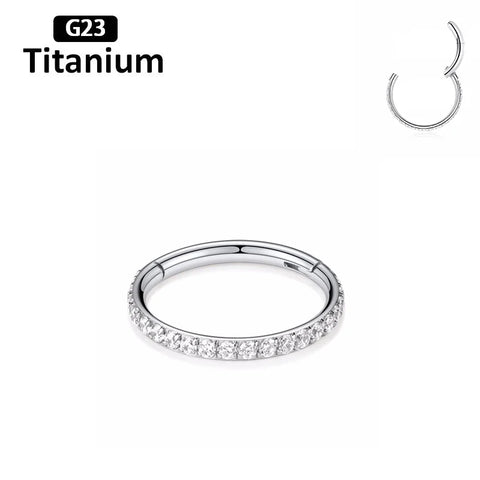 Titanium Piercing Hinged Segment Septum Hoop Nose Rings Clicker