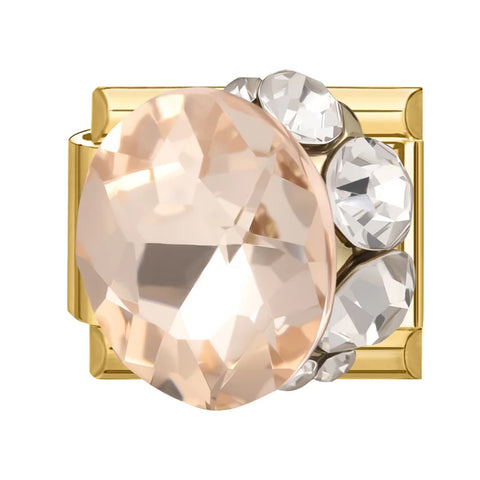 Golden Heart Butterfly Sun Flower Pearl Zircon Italian Charm Links