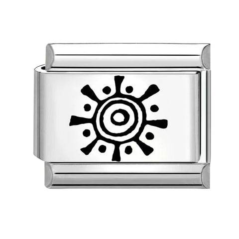 Black Engraving  Eye Jellyfish Butterfly Sun Moon Silver Charm Links