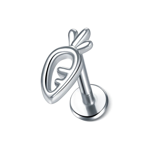 Steel Moon Lighting Labret Bar Rings Crystal Flower Tragus Cartilage Piercing