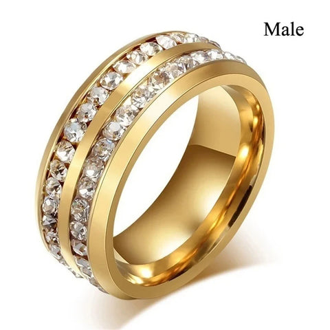Charm Couple Rings Romantic Women Purple Rhinestones CZ Rings Set Trendy Jewelry