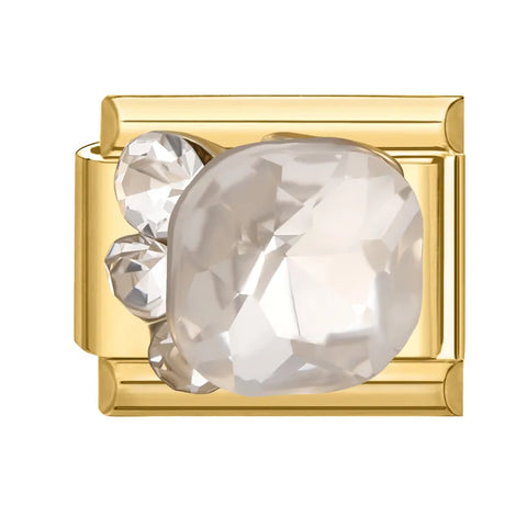 Golden Heart Butterfly Sun Flower Pearl Zircon Italian Charm Links