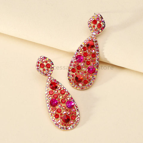 Women's Crystal Pendant Earrings Fashionable  Droplet Shaped
