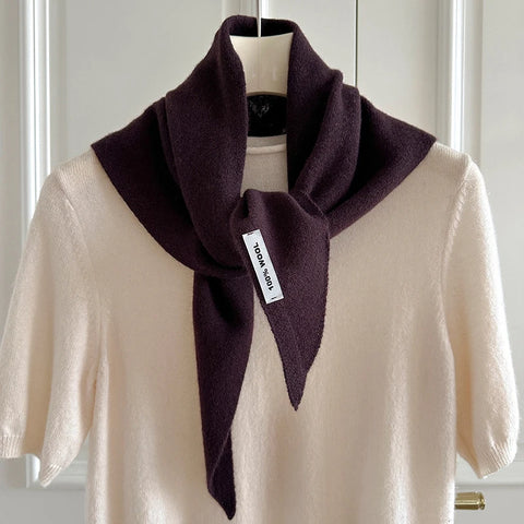 Triangle Scarf 100% Wool Triangular Scarves Women Headscarf