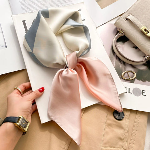 Silk Shawl Square Scarf Women Summer Hijab Wraps Neckerchief