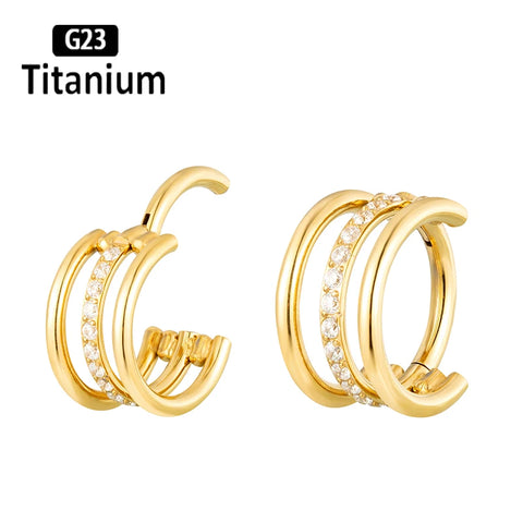 Titanium Piercing Hinged Segment Septum Hoop Nose Rings Clicker