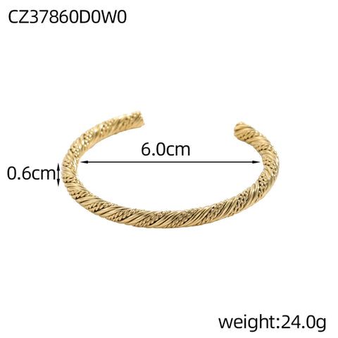 Stainless Steel Minimalist Open Design Cuff Bangle